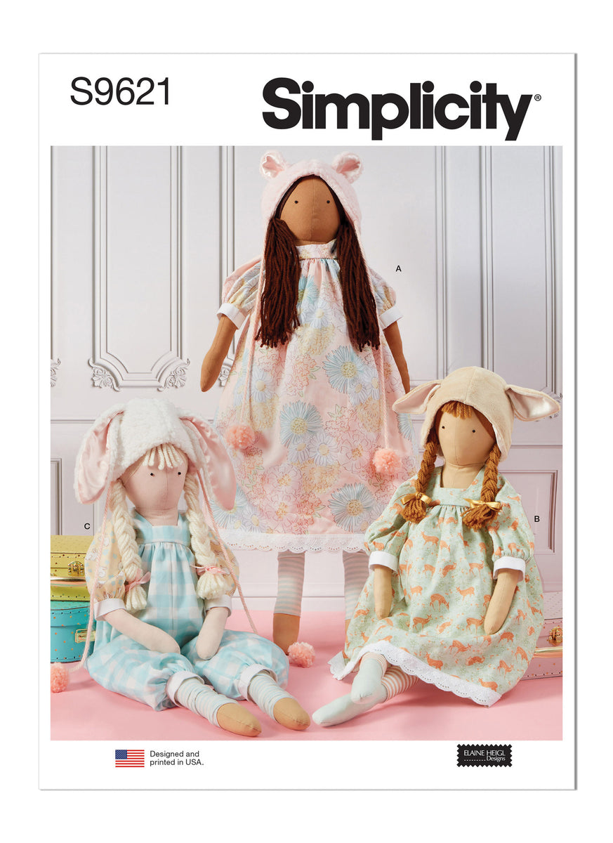 Sew be it ソービーイットドール Simplicity S9621 – Lanky Plush Dolls & Clothes Sewing Pattern (One