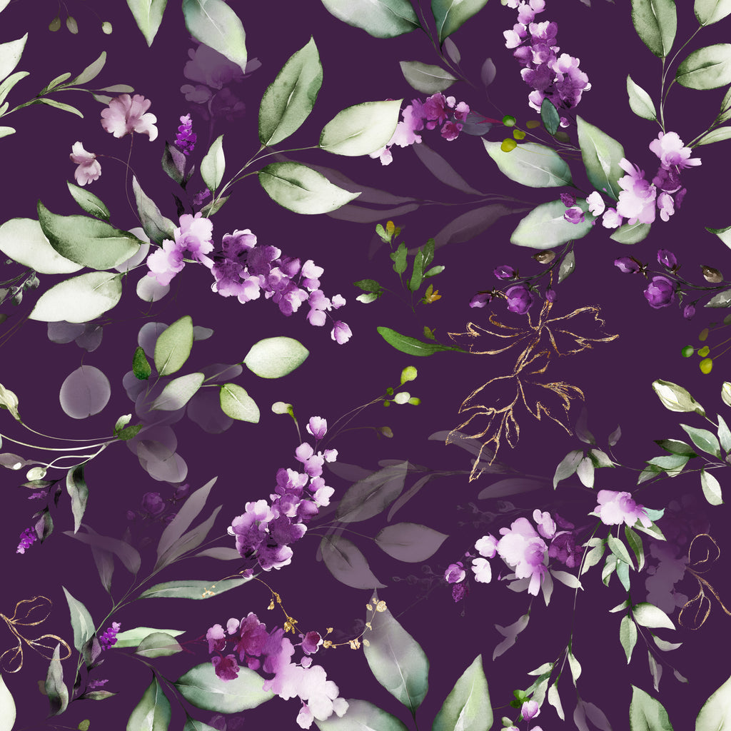 purple floral dress fabric Vintage 40s 50s Floral Fabric 35w Purple