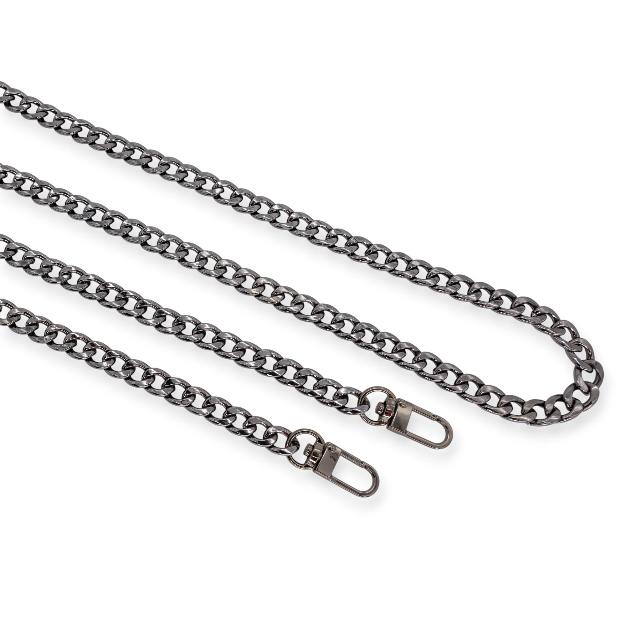 Curb Link Chain Strap with Swivel Clasps - Gunmetal - 63
