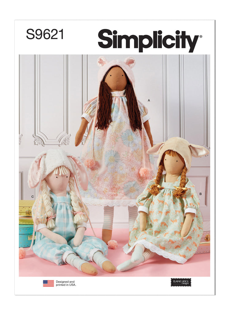Simplicity S9621 – Lanky Plush Dolls & Clothes Sewing Pattern (One