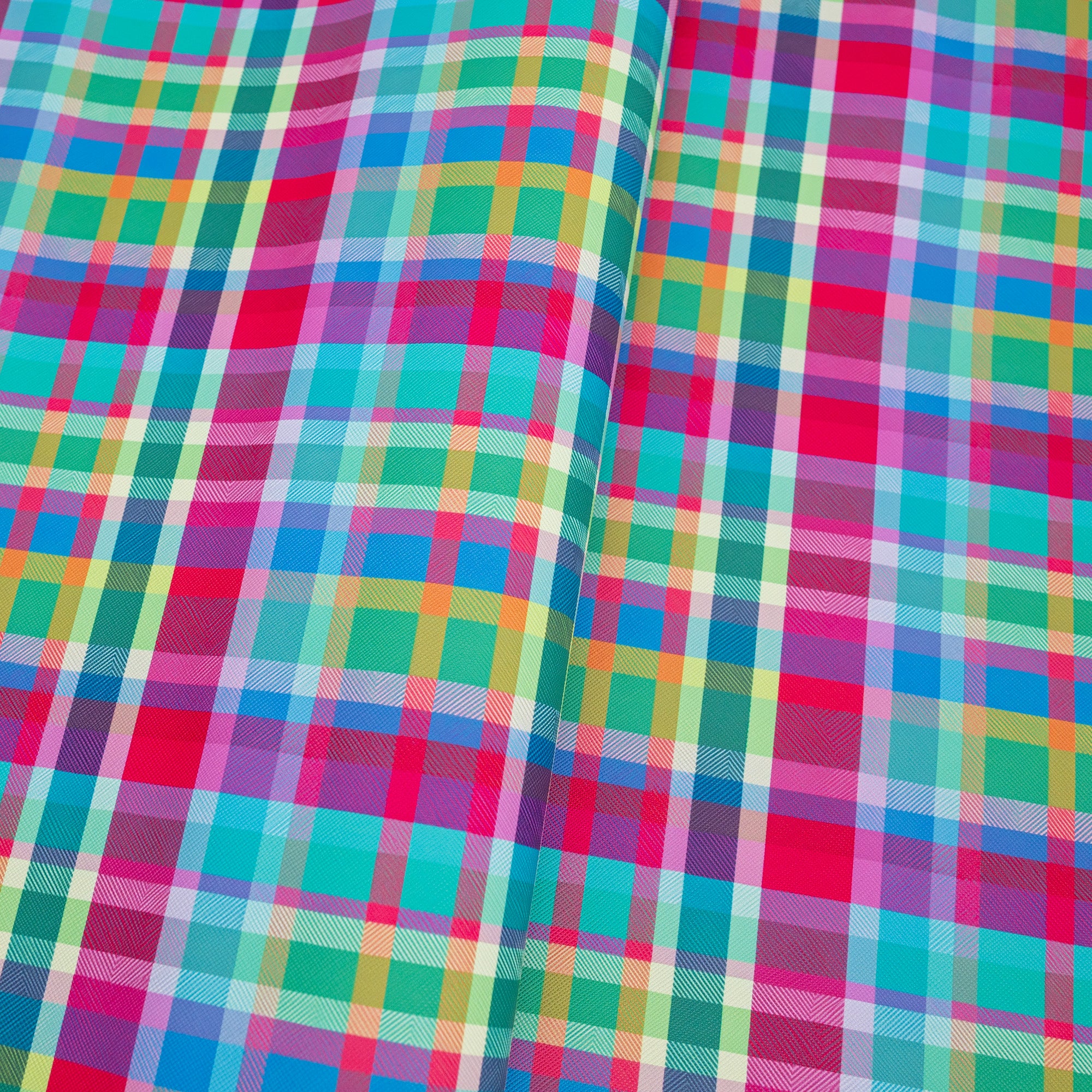 Tutti Fruitti Tartan Plaid Printed Micro Grain Texture Vinyl | Bag