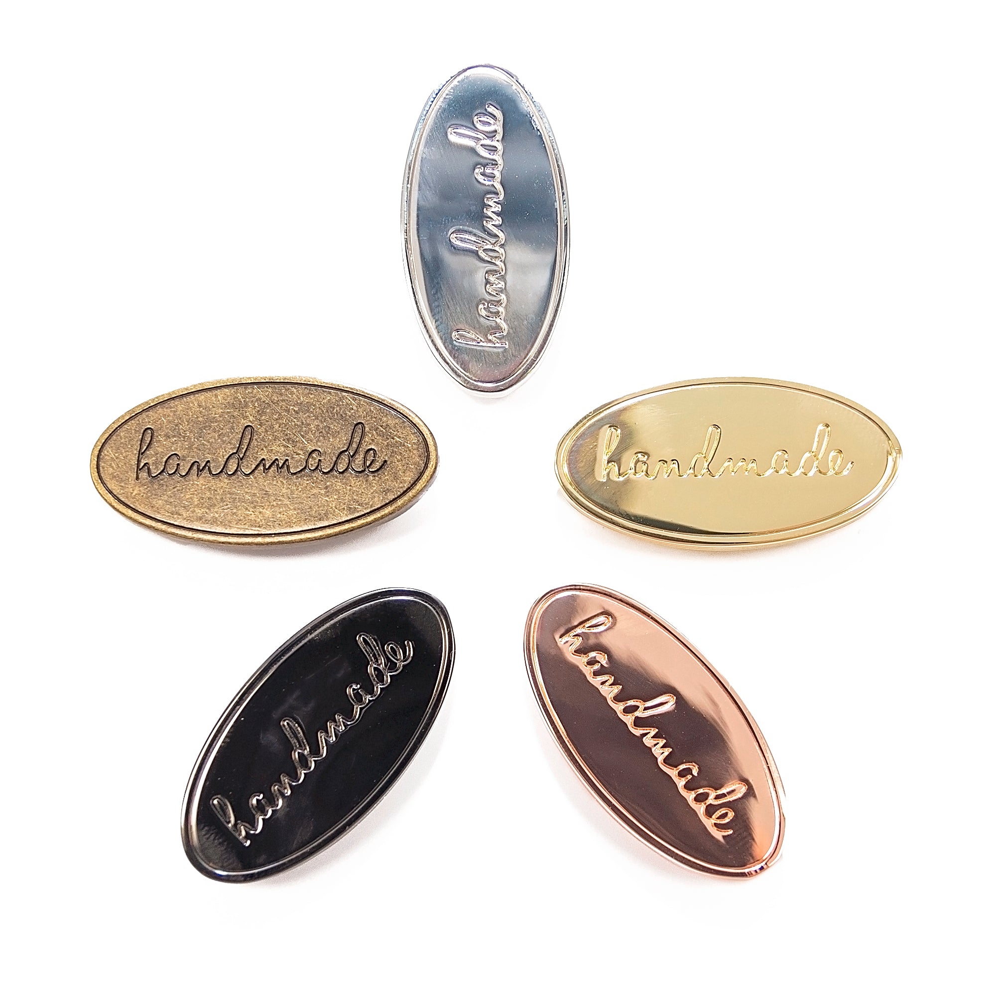 Oval Script Handmade Bag Tags - Bag Hardware Set of 2 – Sew Yours